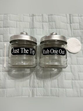 Glass novelty bath storage jars